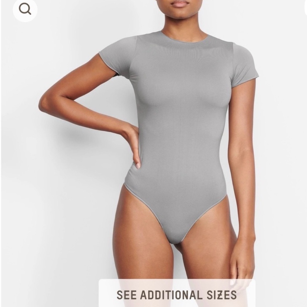 Skims Fits Everybody Bodysuit Gunmetal
